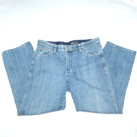 Lee Jeans Womens 12s Short Petite Blue Denim Comfort Waistband Stretch pants - Picture 2 of 10